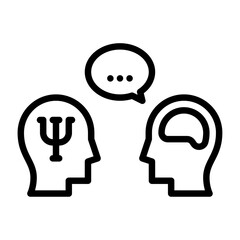 psychology outline icon. talk black line illustration.