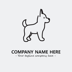 Dog illustration black and white for logo company vector image
