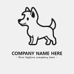 Dog illustration black and white for logo company vector image
