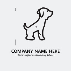 Dog illustration black and white for logo company vector image
