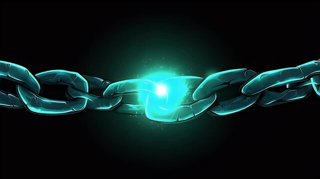 Chain with glowing link