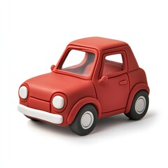 Adorable Red Toy Car: A Close-Up Shot of a Classic Miniature Vehicle