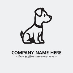 Dog illustration black and white for logo company vector image
