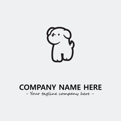 Obraz premium Dog illustration black and white for logo company vector image 