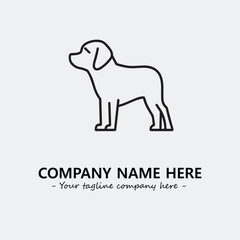 Dog illustration black and white for logo company vector image
