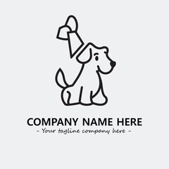 Dog illustration black and white for logo company vector image
