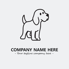 Obraz premium Dog illustration black and white for logo company vector image 