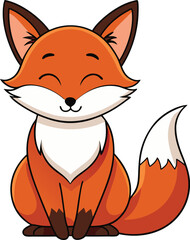 Fox sitting with closed eyes