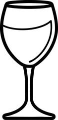 Wine glass icon isolated on white background.