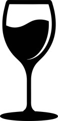 Wine glass icon isolated on transparent background.