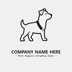 Dog illustration black and white for logo company vector image
