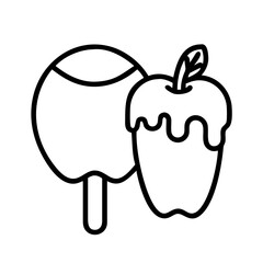 ice apple line drawn vector art - illustration ice apple isolated transparent background