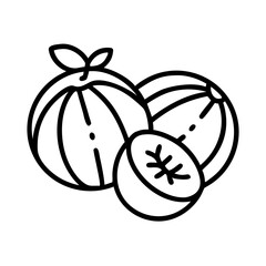 indian gooseberry line drawn vector art - illustration indian gooseberry isolated transparent background
