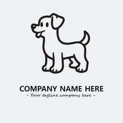 Dog illustration black and white for logo company vector image
