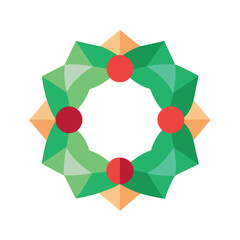 Obraz premium Abstract-holiday-wreath-vector-icon-on-white background. 