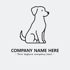 Dog illustration black and white for logo company vector image
