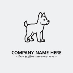 Dog illustration black and white for logo company vector image
