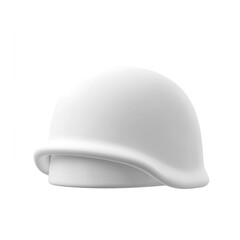 Fototapeta premium White Military Helmet 3D Render: A Clean Minimalist Design of a Classic Army Helmet