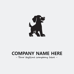 Dog illustration black and white for logo company vector image
