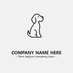 Obraz premium Dog illustration black and white for logo company vector image 