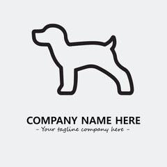 Dog illustration black and white for logo company vector image
