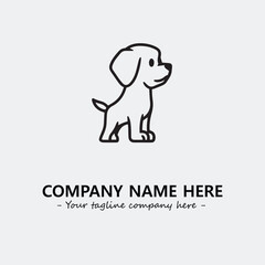 Dog illustration black and white for logo company vector image
