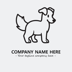 Dog illustration black and white for logo company vector image
