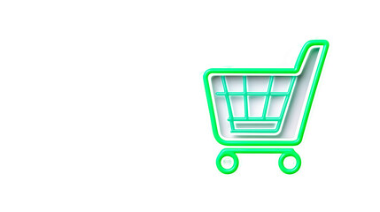 Shopping cart icon with transparent background representing online retail