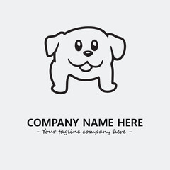 Dog illustration black and white for logo company vector image
