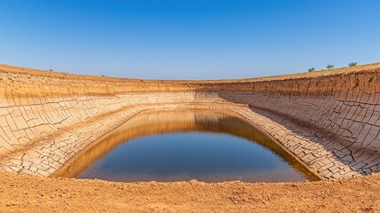 Confronting global water shortages empty reservoir nongkhane image of drought effects arid landscape aerial view