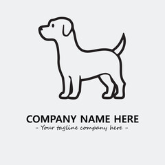 Dog illustration black and white for logo company vector image
