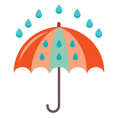 An umbrella with raindrops spring showers 