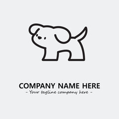 Dog illustration black and white for logo company vector image
