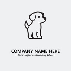 Obraz premium Dog illustration black and white for logo company vector image 