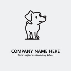 Dog illustration black and white for logo company vector image
