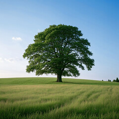 Fototapeta premium lonely tree on green field