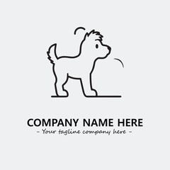 Dog illustration black and white for logo company vector image

