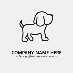 Dog illustration black and white for logo company vector image
