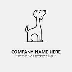 Dog illustration black and white for logo company vector image
