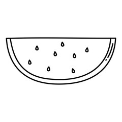 Slice of Watermelon Fruit Coloring Page Outline