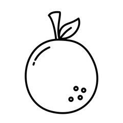 Orange Fruit Coloring Page Outline