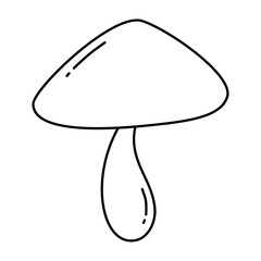 Mushroom Vegetable Coloring Page Outline