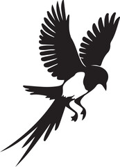 magpie silhouette vector art illustration