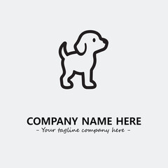 Obraz premium Dog illustration black and white for logo company vector image 