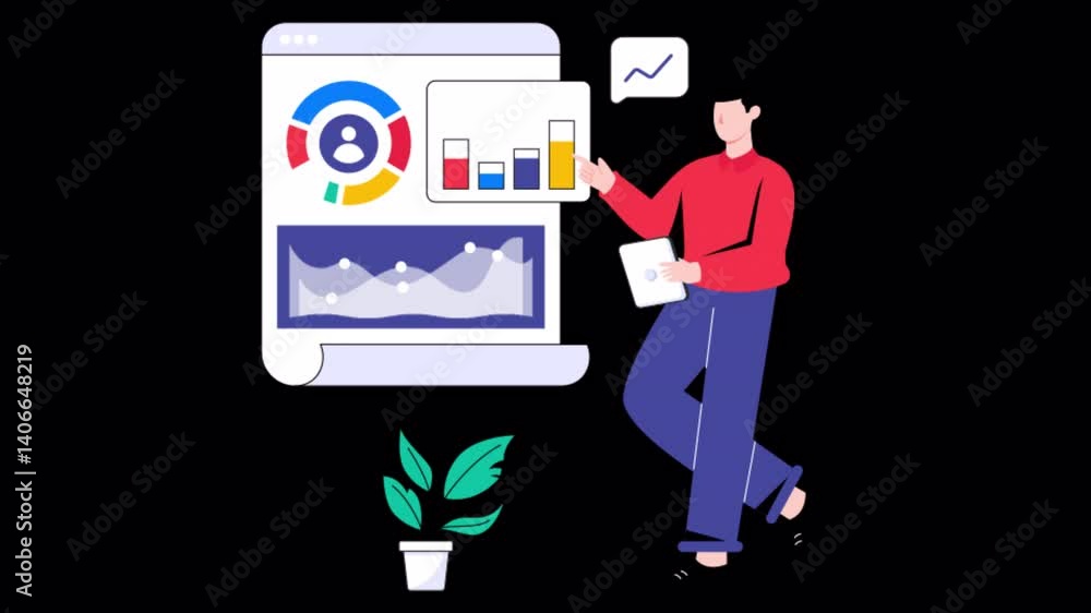 Poster web traffic 2d motion graphics animation 4k | alpha channel | looped