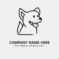Dog illustration black and white for logo company vector image
