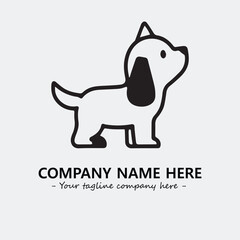 Dog illustration black and white for logo company vector image

