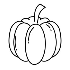 Pumpkin Fruit Coloring Page Outline