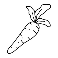 Carrot Vegetable Coloring Page Outline