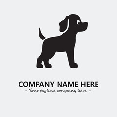 Dog illustration black and white for logo company vector image
